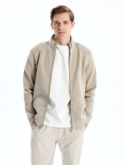 Dik Yaka Uzun Kollu Erkek Fermuarl? Sweatshirt