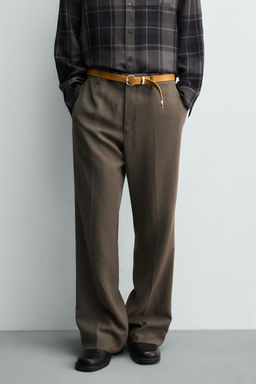 PANTAL?N REGULAR FIT TRAJE 100% LINO / Aceite - Zara фото 3