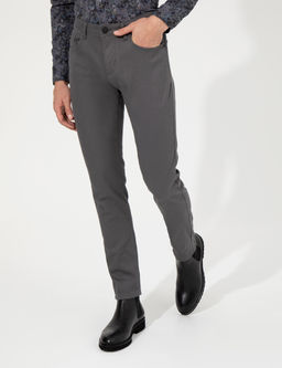 Koyu Gri Slim Fit Kanvas Pantolon