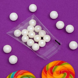 Цена за 100 шт. Пакет БОПП с липкой лентой, "Счастья", 7*7+3см