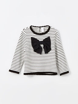 Bisiklet Yaka ?izgili K?z ?ocuk Kazak