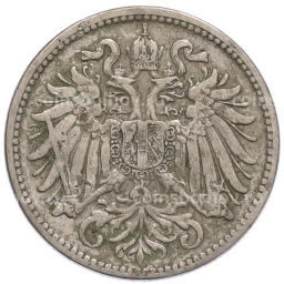 Монета 10 геллеров 1895 года Австрия