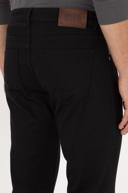 Erkek Siyah Slim Fit Kanvas / Chino Pantolon