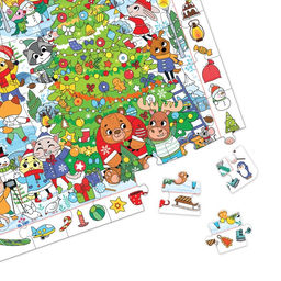 Подарочный набор на новый год, 4 в 1, 3 книги и пазл 88 деталей, МИКС