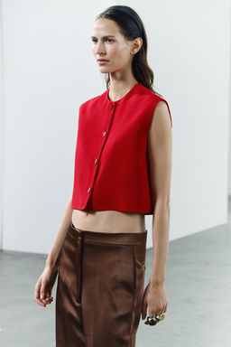 ZW COLLECTION BUTTONED WAISTCOAT TOP - Zara фото 7