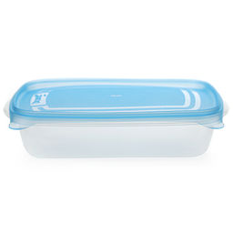 Контейнер для продуктов пластмассовый Трио 0,7л, 19х13х4см, набор 3шт, синий, подходит для СВЧ (Россия) - Домашняя мода фото 2