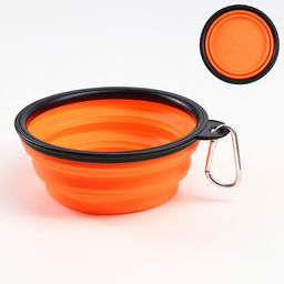 Цена за 2 шт. Миска силиконовая, складная, 350 мл, 13 см, оранжевая