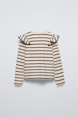 RIBBED T-SHIRT WITH RUFFLES - Zara фото 2