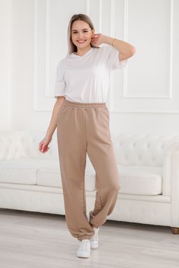 Брюки женские из футера петля Прогулка какао - Амадэль фото 9