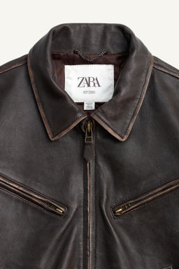 LIMITED EDITION LEATHER JACKET WITH BELT - Zara фото 7