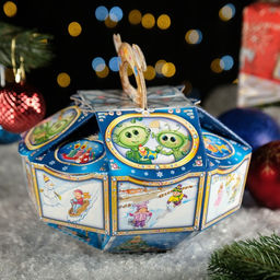 Цена за 5 шт. Подарочная коробка Летающая тарелка, 21,5 х 21,5 х 15,5см - Simaland фото 4