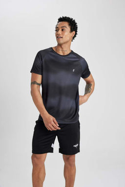 DeFactoFit Облегающая футболка с круглым вырезом и рисунком в стиле спортсмен с короткими рукавами  фото 7