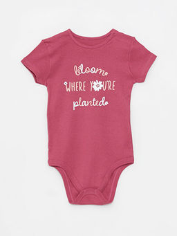 Bisiklet Yaka K?sa Kollu Bask?l? Pamuklu K?z Bebek ??t??tl? Body 2li - Waikiki фото 2