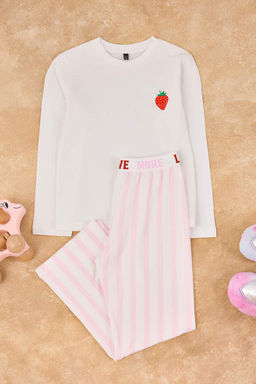 K?rm?z? K?z Cocuk Bask?l? Orme Alt-Ust Pijama Tak?m? - Trendyolmilla фото 5