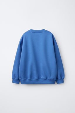 SUDADERA PARCHE OSO CUADROS / Azul?n - Zara фото 3