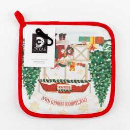 Прихватка Новогодняя ярмарка 19?19 см, саржа, 100% х/л, ватин 250 г/м? 50