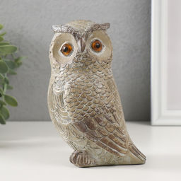 Фигурка полистоун «Серый филин», 7.5×9.5×14.5 см