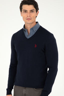 Свитер мужской U.S. Polo Assn темно-синий хлопок фото 17