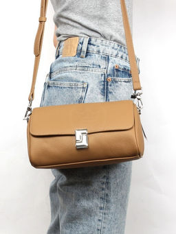 Сумка женская натуральная кожа GU 2066-7176, 1отд, плечевой ремень, тем.бежевый SALE 261177 - Adelia фото 5