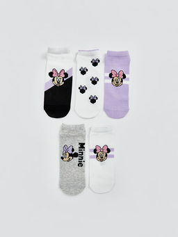 Minnie Mouse Desenli K?z ?ocuk Patik ?orap 5li