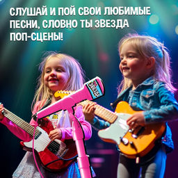 Микрофон Ты звезда, высота 80 см, цвет розовый - Zabiaka фото 4