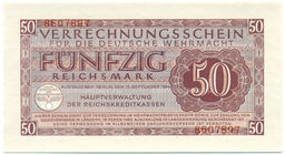 Банкнота 50 рейхсмарок 1944 года Германия (Вооруженные силы Германии)