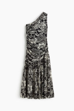 Vestido drapeado de un hombro