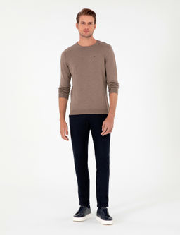 Vizon Melanj Slim Fit Bisiklet Yaka Basic Triko Kazak - Pierre cardin фото 4