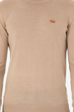 Erkek Slim Fit Bisiklet Yaka Kum Melanj Kazak - U.s. polo assn фото 6
