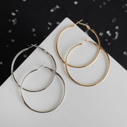 Цена за 4 шт. Серьги кольца QF «Классика», d=5 см, миксы