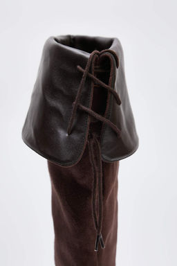 Kahverengi Suet Kad?n 6 cm Topuklu Premium Cizme TAKAW26CZ00041 - Trendyolmilla фото 8