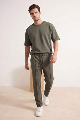 Haki Oversize/Geni_ Kesim Yumu_ak Dokulu _nterlok Basic T-Shirt TMNSS26TS00003 - Trendyolmilla фото 2