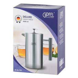 7173 GIPFEL френч-пресс DELUXE с двойными стенками и дополнительным фильтром 1000мл - Werner фото 4