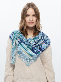 Платок жен. шелк+шерсть+мод 120х120 E16-8225-12