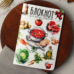 Кулинарный блокнот для записи рецептов А5, 48 л софт-тач Борщ