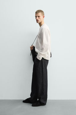 CAMISETA RELAXED FIT ESTRUCTURA FLAM? / Blanco - Zara фото 4