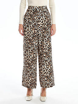 Beli Lastikli Leopar Desenli Kad?n Pantolon - Waikiki фото 2