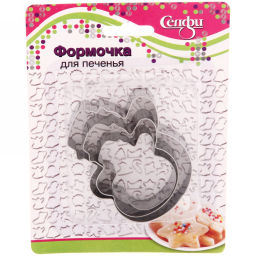 Цена за 5 шт. Форма для выпечки печенья 3шт "Снеговик"