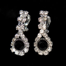 Серьги клипсы со стразами 2,5 см / JNL-2 /уп 120/серебро/микс - Галеонтрейд фото 5