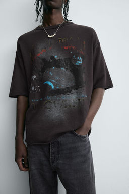 WASHED PRINTED KNIT T-SHIRT - Zara фото 6