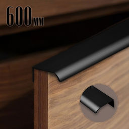 Ручка профильная мебельная торцевая CAPPIO RT002BL, L=600 мм, м/о 480 мм, чёрная, 4 шт.