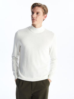 Yar?m Bal?k?? Yaka Uzun Kollu Erkek Triko Kazak