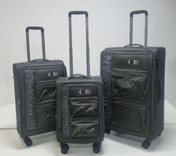 Чемодан ,комплект из 3-х , текстиль, 50124-1 Темно-серый