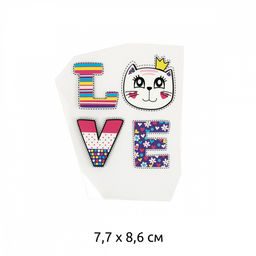 Термотрансфер арт.TBY.1318 LOVE 7,7х8,6см, уп.10шт