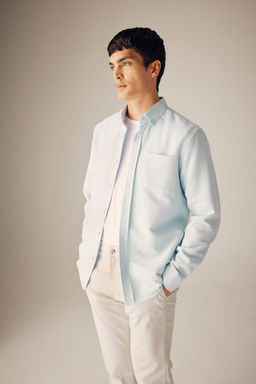 Рубашка приталенного кроя с длинным рукавом - Defacto фото 4