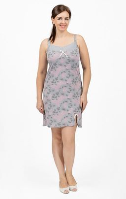 Сорочка на бретелях, двойного крашения серый (696-1)