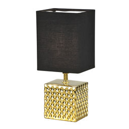 UML-B306 E14 GOLD/BLACK Светильник настольный декоративный под лампу Е14, 40W. Механический выключатель. Золотой/Черный. ТМ Uniel
