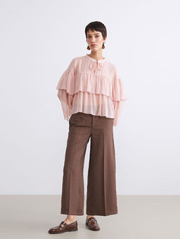 Modal Kar???ml? Geni? Pa?a Kad?n Pantolon