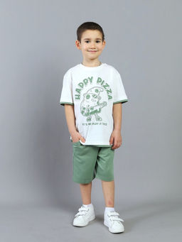 CRB wear / CSKB 90298-21K Комплект для мальчика (футболка, шорты),молочный/Ex.Cherubino