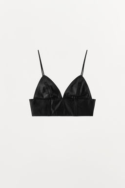 LEATHER TRIANGLE TOP - Zara фото 5